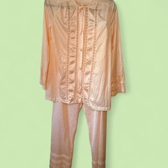 Gossard Artemis Other - Vtg 60s 70s Gossard Artemis Peach Nylon Lace Sleepwear Set Small 6218